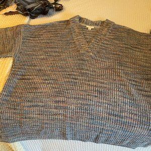 J Jill 3/4 sleeve blue knit soft cotton sweater